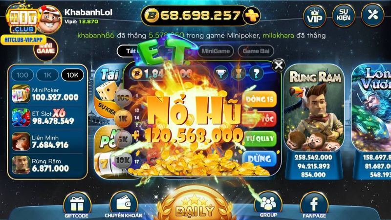 Tài xỉu nổ hũ HitClub luôn được yêu thích