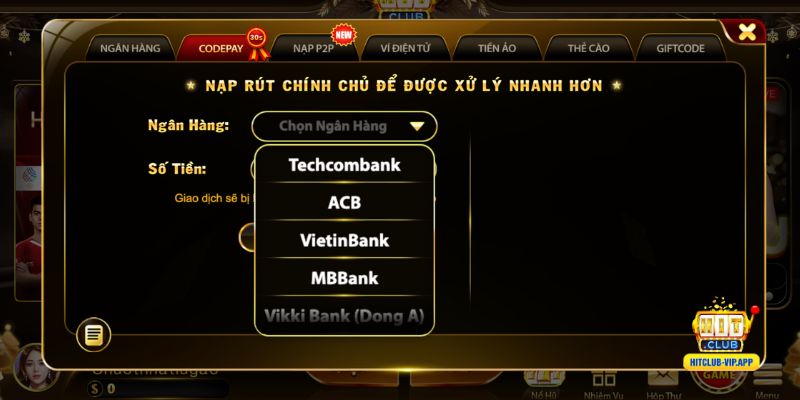 Nạp tiền Hitclub bằng Codepay